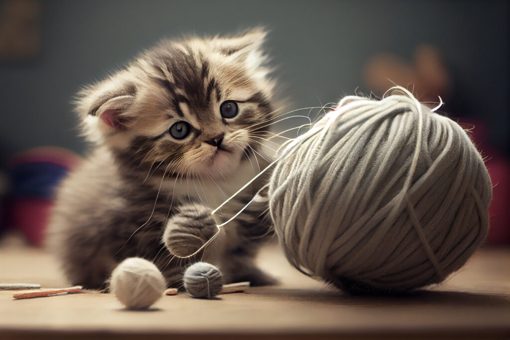 Palla di lana giocattolo il miglior regalo per il tuo gatto.